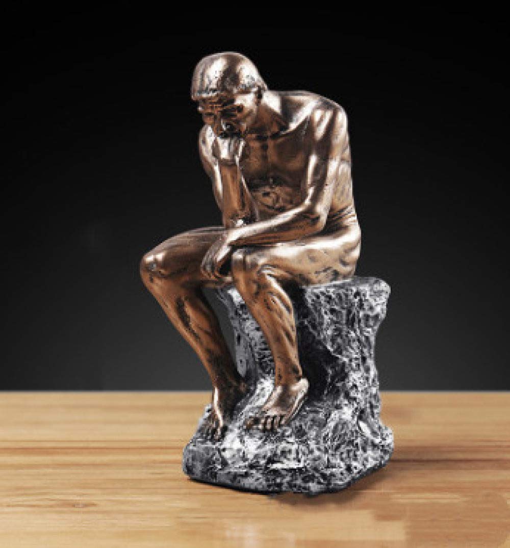 Statue de penseur en résine grès idée cadeau créative rétro