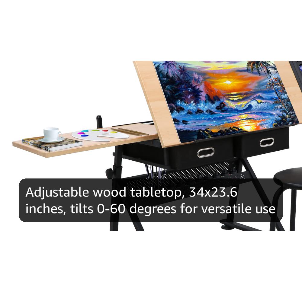 Amazon.com: ZENY Drafting Table Art Desk Drawing Table Height