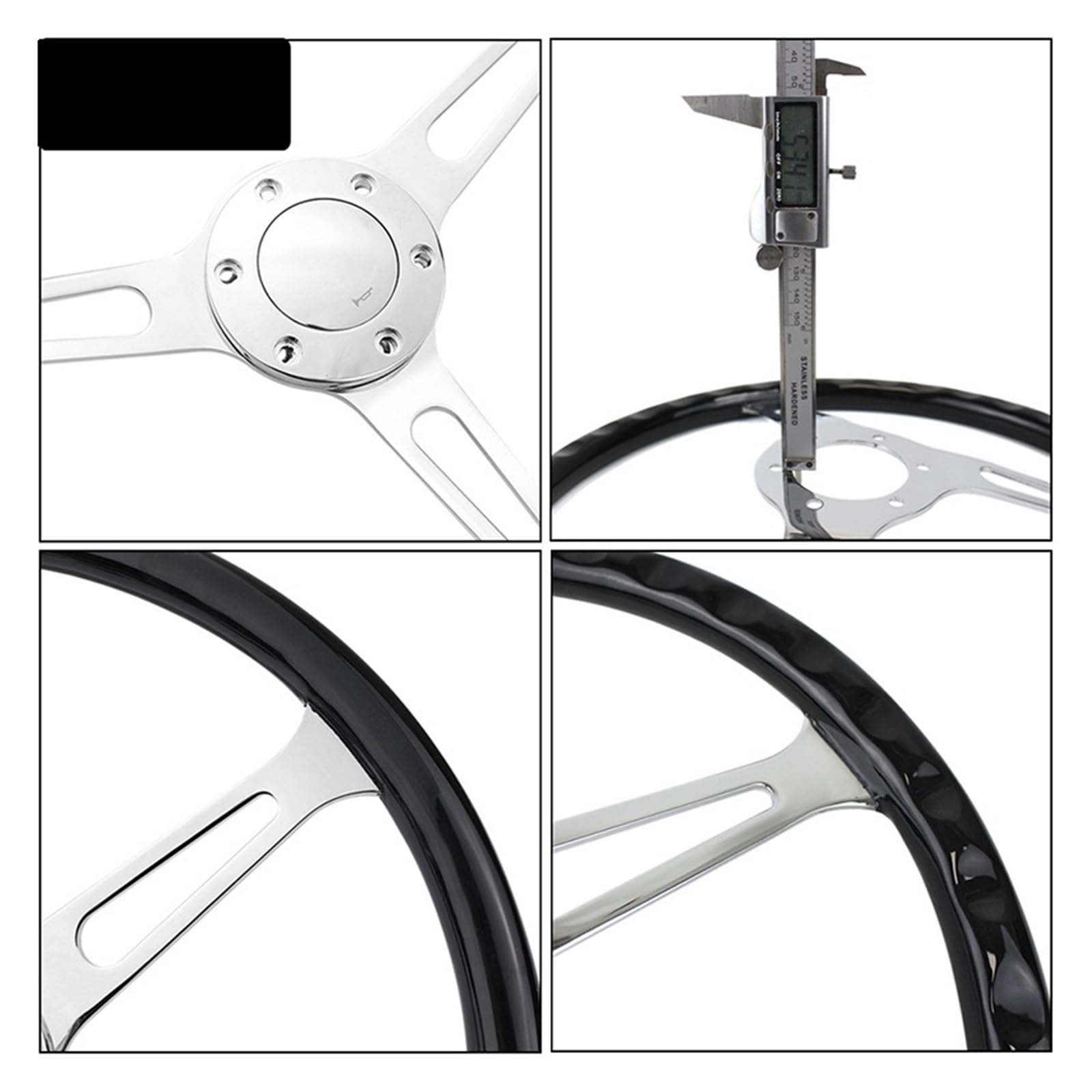 Amazon | ウッドステアリングホイール ユニバーサル 15インチ 380mm