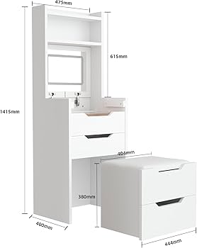 鏡台＊ドレッサー Amazon｜FTPZYLZ ドレッサー コンパクト 幅 47.5cm 化粧台/鏡台 大容量