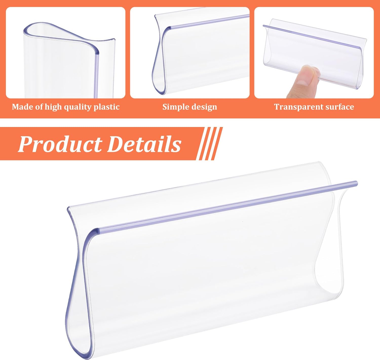 2PCS Window Shade Pulls for Roller Shades, Plastic Roller Hem Grip Pull Down Shades Blinds for Windows Home Car Rolling Curtain Accessories (Clear)