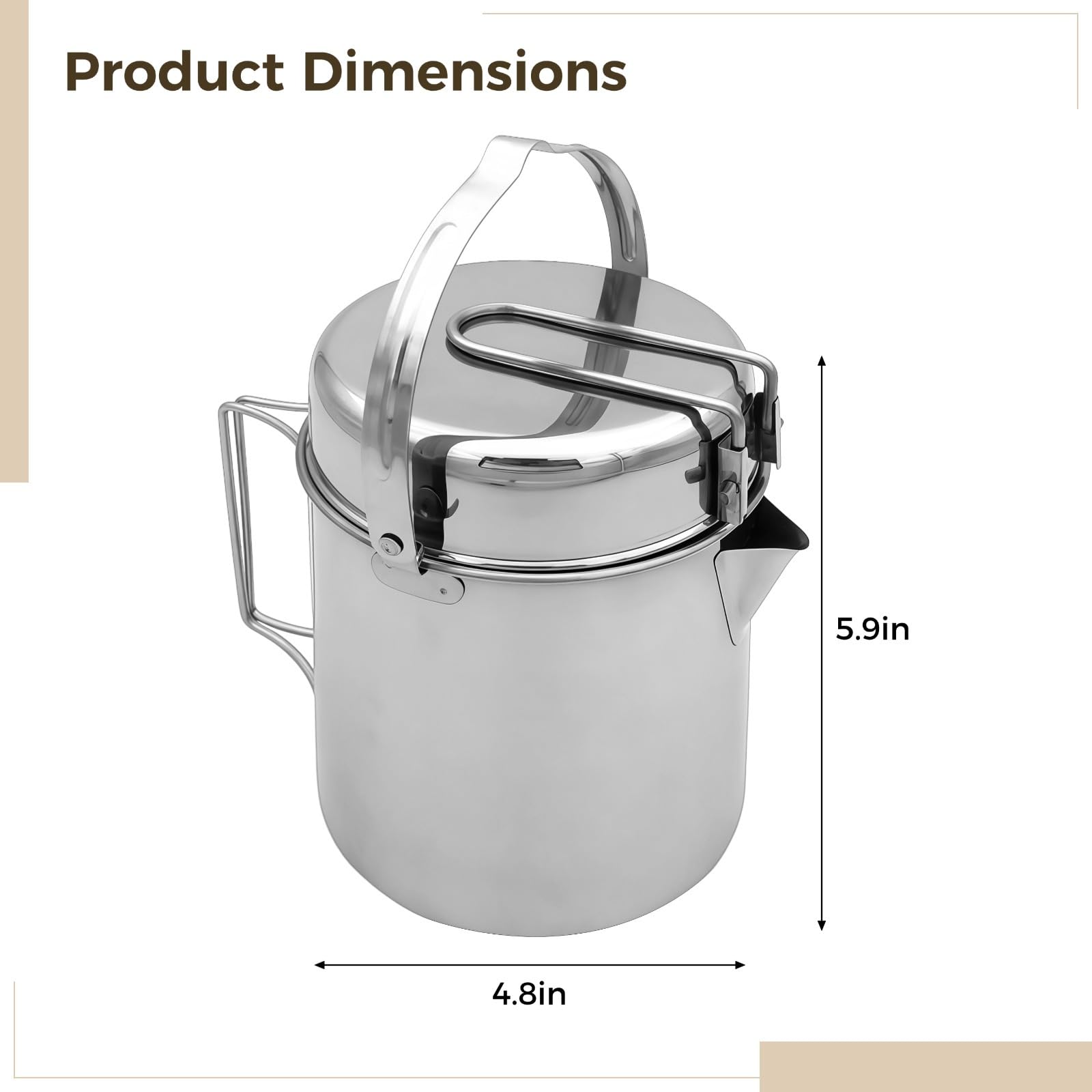 Juego de ollas de camping de acero inoxidable, kit de cocina al aire libre con tapa y cuenco, perfecto para mochileros, senderismo y supervivencia