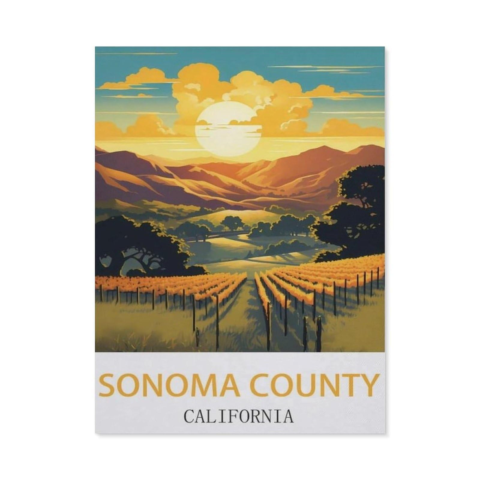 Sonoma County California，Funny Toilet Poster Sign, Vintage Metal Tin Sign, Bathroom Poster, Bathroom Decor, Home Wall Decor Art Tin Sign Plaque(30x40cm）12x16 inch-ED44