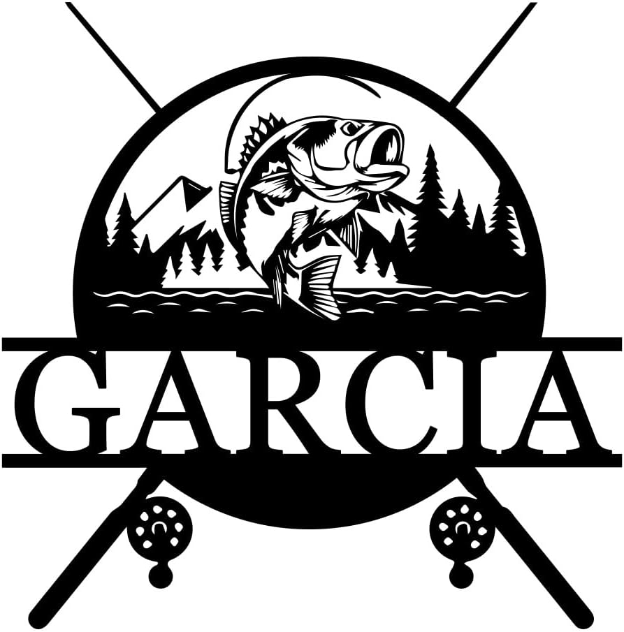 Personalized Lake House Decor, Custom Last Name Sign, Boat House Signs, Outdoor Metal Art Wall Decor, Gift for Go Fishing Lovers, Fish Decor Sign, Fisherman Gift