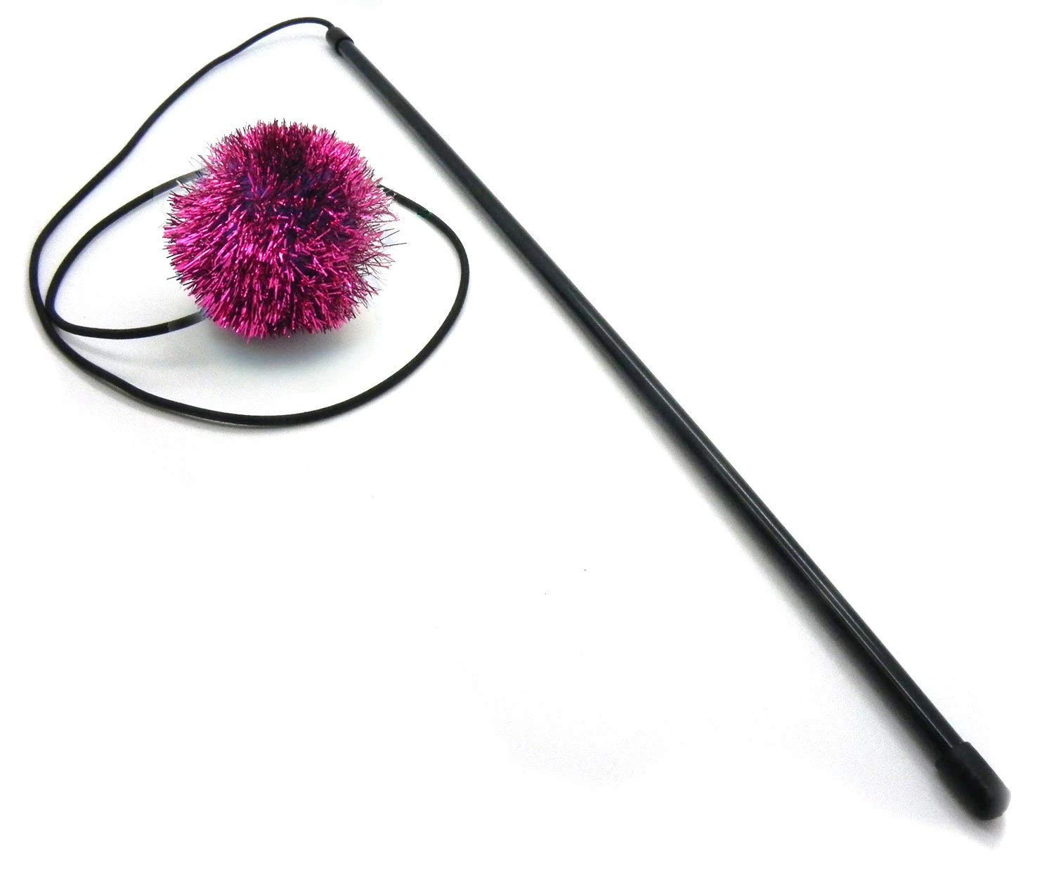 Tuff Kitty Puff Sparkle Ball Cat Wand (Hot Pink)