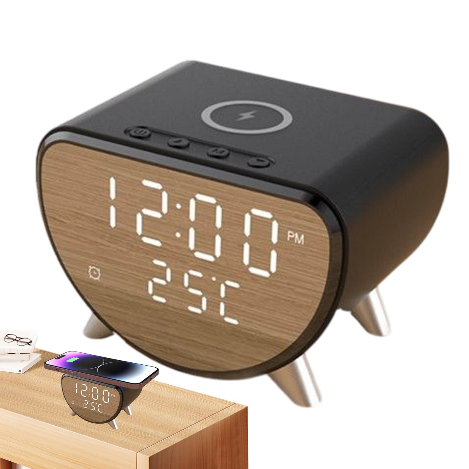 Horloge numérique multifonctionnelle avec chargeur de téléphone intégré