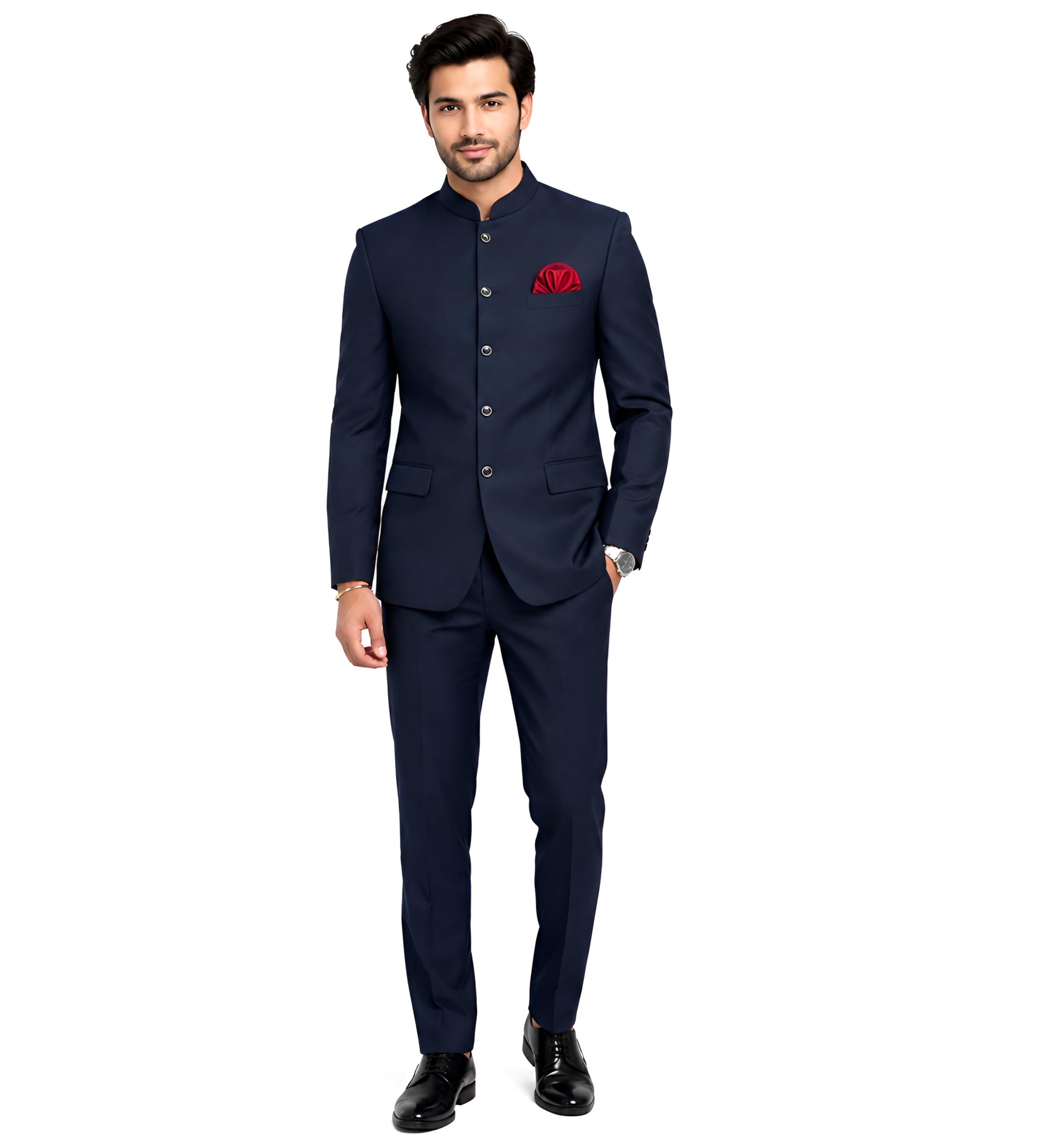 Men's 2Pcs Classic and Royal Bandhgala Jodhpuri Prince Suit Set-picture-43