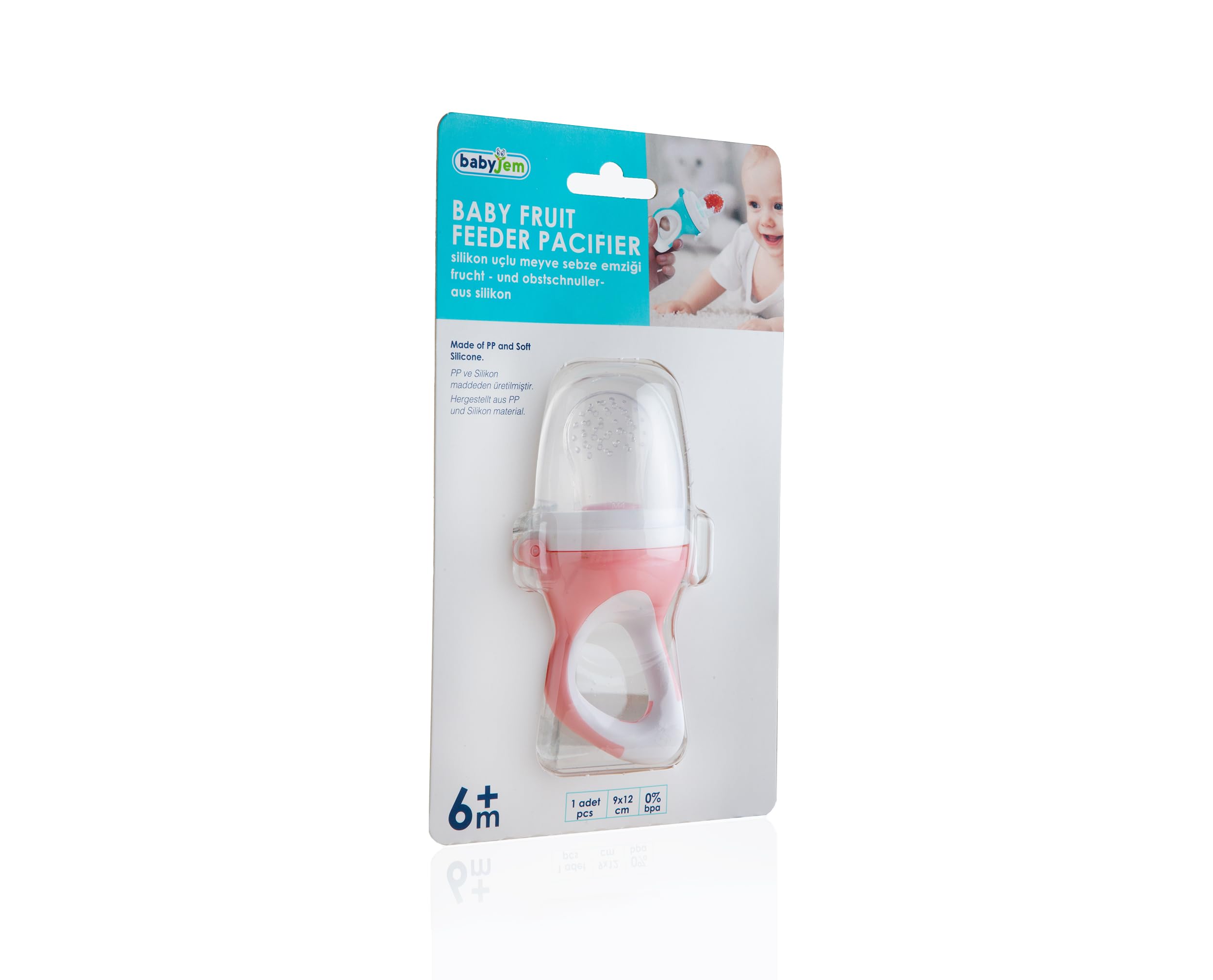 Babyjem Silikon Uçlu Meyve Sebze Emziği - Pembe Çok Renkli 8681049216007