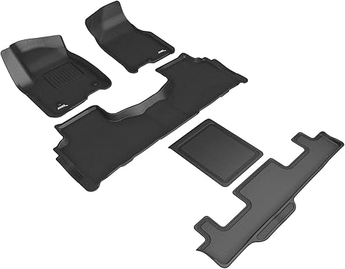 3D MAXpider Tapete Kagu de ajuste personalizado (negro) compatible con Chevrolet Tahoe 2021-2023 - Juego completo disponible en Yaxa Colombia