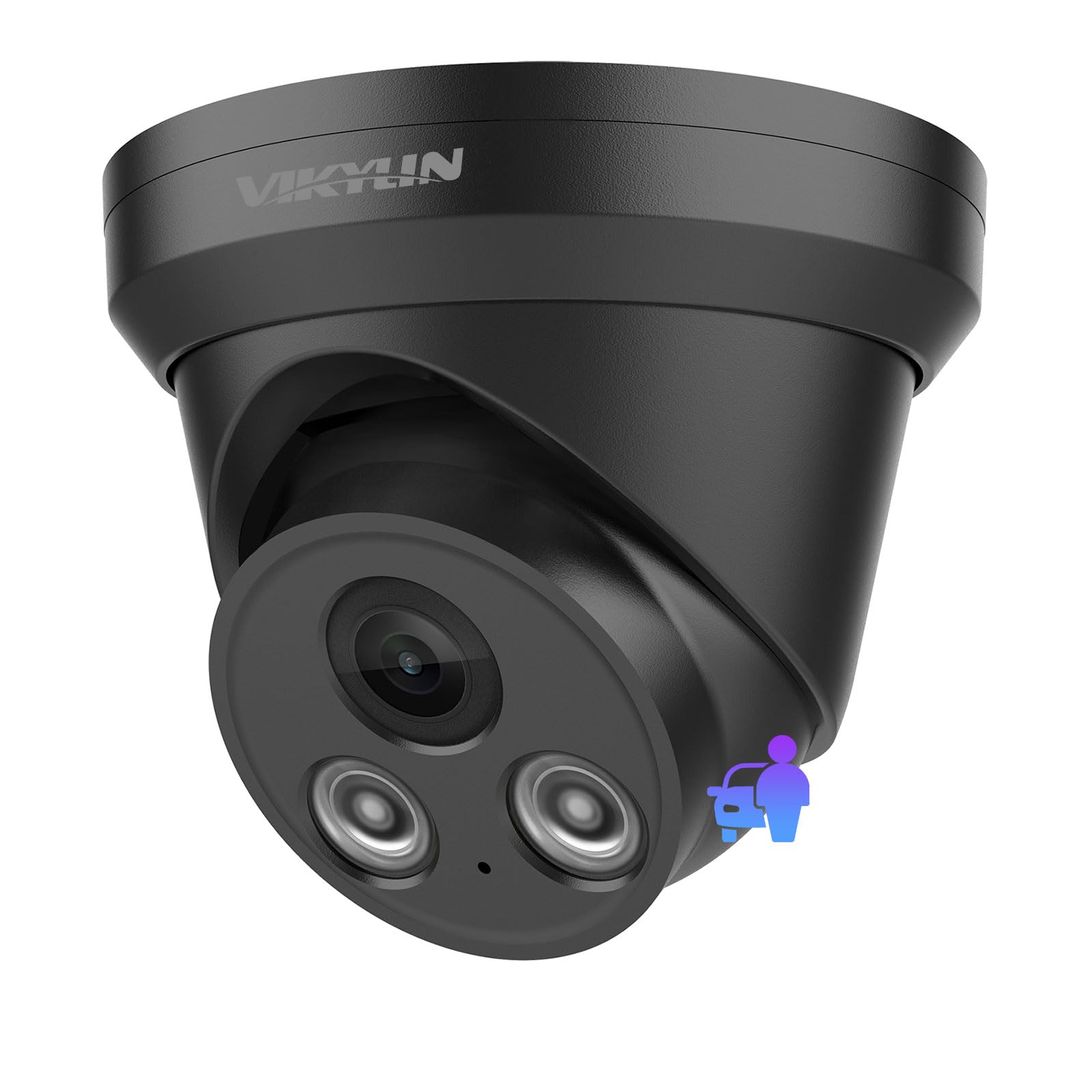 VIKYLIN 4K 8MP IP PoE AI Camera(Black),Security IP Turret Camera with 98ft EXIR2.0 Night Vision,Built-in Mic,Human/Vehicle Detection, 2.8mm Lens,H.265,IP67,NDAA Complaint-image-0