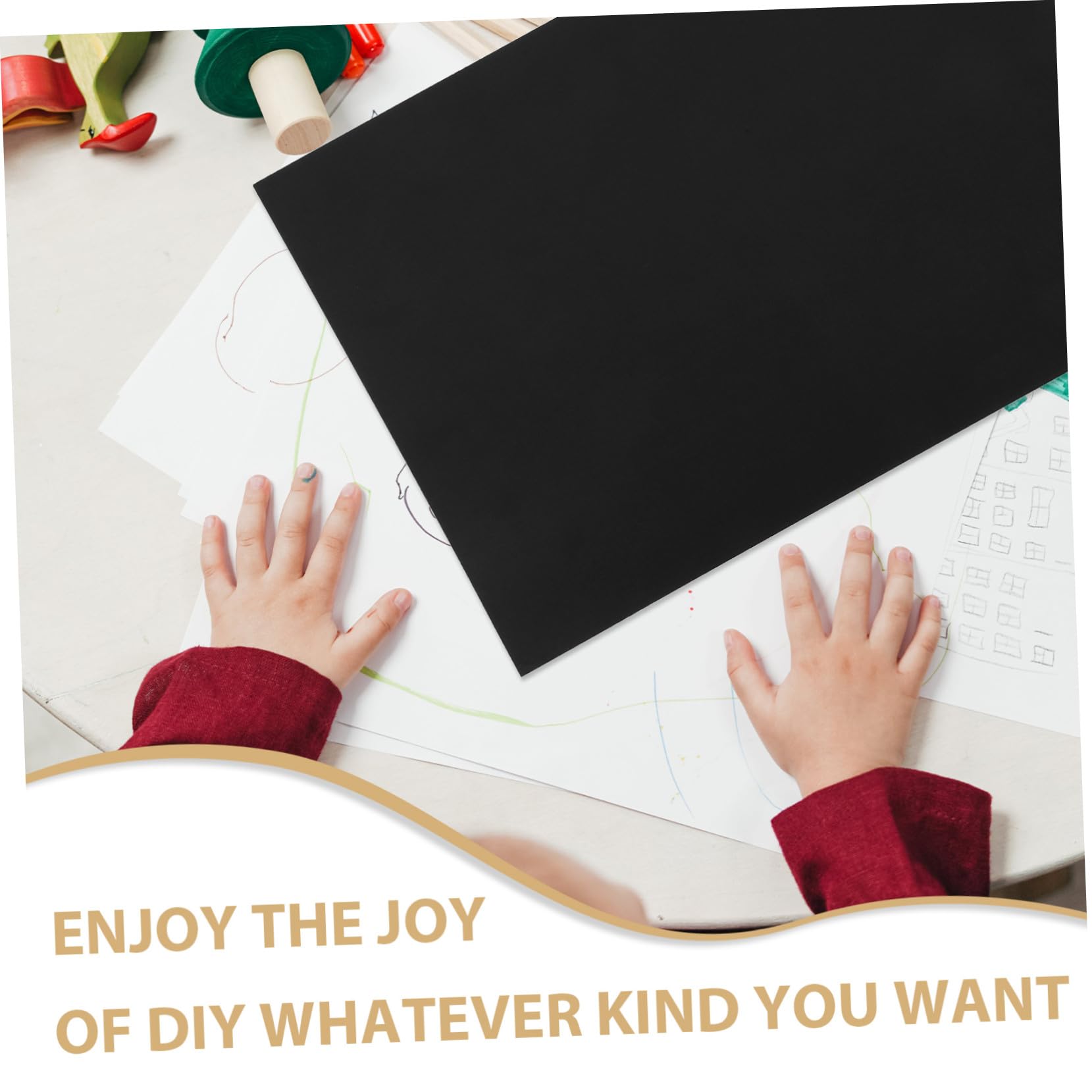 Veemoon 50 feuilles Papier Cartonné Noir DIY pour Création Manuelle Artisanat Dessin et Cartes pour Activités Familiales et Scolaires