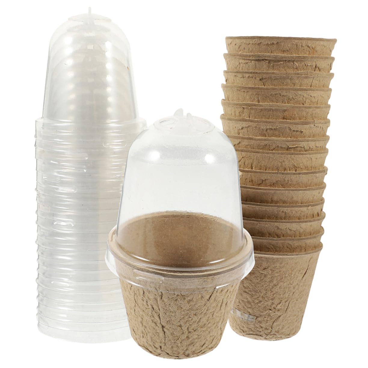 40 Pièces Pots de Culture Ronds de Papier pour Semis Contrôle Humidité Équilibré et Croissance des Racines pour Jardinage Intérieur et Projets Scolaires