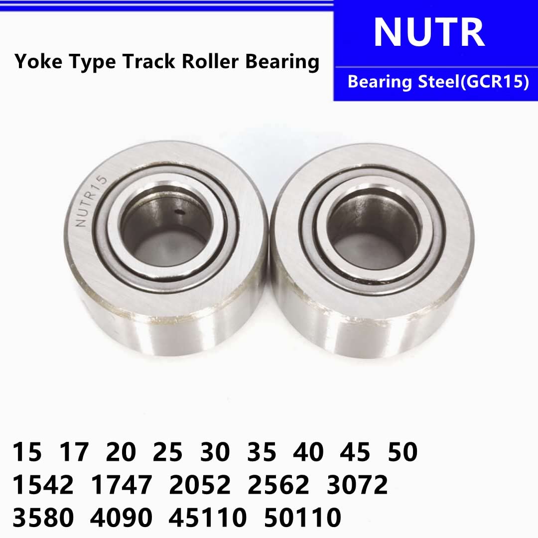 NUTR 15 17 20 25 30 35 40 45 50 1542 1747 2052 2562 3072 3580 4090 45110 50110 Yoke-Cam Follower Support Needle Roller Bearing - (ID: NUTR45 (2Pcs))