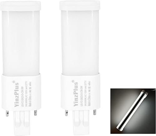 Bombilla LED GX23 de 4.21 pulgadas AC 120 V y 277 V Ángulo de haz de 360 grados 3 vatios 300 lúmenes blanco cálido 3000 K PLS lámpara LED compacta