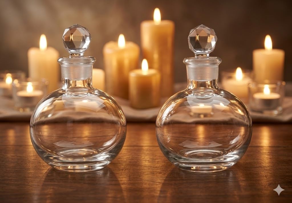 SHOBHANA ENTERPRISES 100ml Glass Bottle with stopper Cap for DIY Perfume, Attar, Essential Oils, Blends, Rose Water Pack of 02 pcs size 5 * 5 * 12-image-27