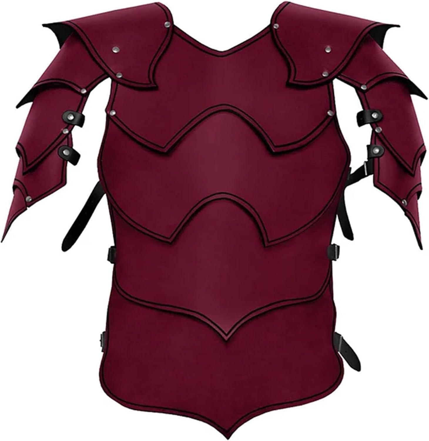 Layered Leather Studded Chest Armor with Shoulder Armor, Medieval Vintage Mercenary Body Breastplate, Adjustable Halloween Samurai Stage Performance Cosplay Costume