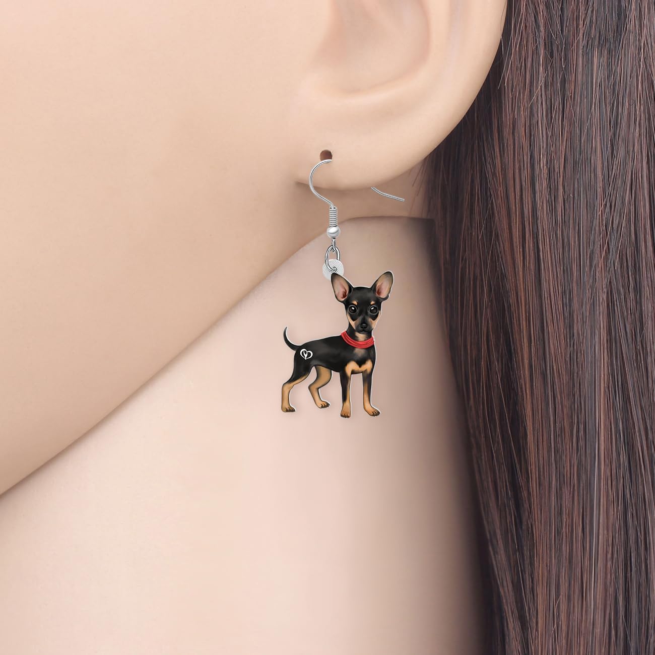 NEWEI Acrylic Sweet Chihuahua Dog Earrings Dangle Drop For Women Puppy Animal Pet Jewelry Gifts Charm image 2