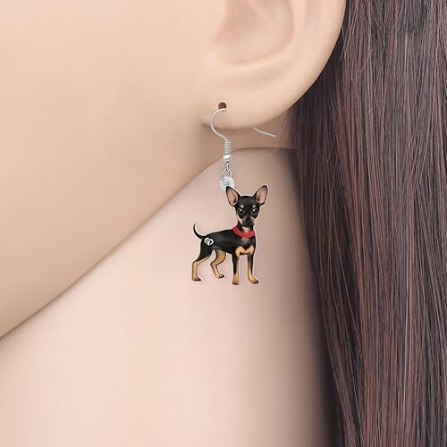 Miniatura 2 de NEWEI Aretes colgantes de acrílico para perros de Chihuahua Dulce Chihuahua, para mujeres, niños, cachorros, animales, joyería de regalo