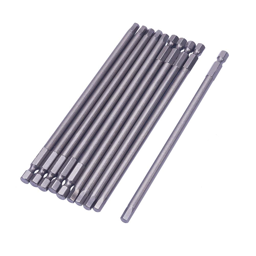 Utoolmart H5 Hexagon Head Allen Wrench Screwdriver Bit 1/4 Inch Hex Shank S2 Steel 150mm Length Magnetic Hex Drill Bits for Hand Held Wrench and Electric Drills 10pcs