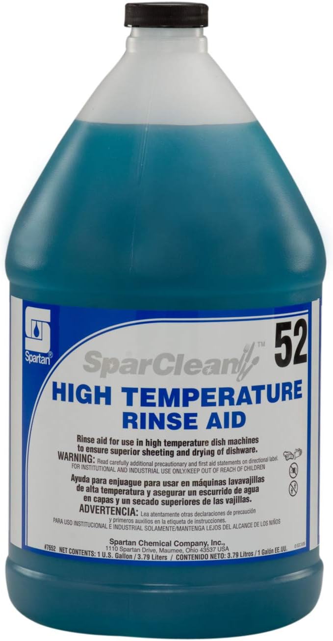 Spartan SparClean High Temperature Rinse Aid 52 - Gal, 7652-1, 4/cs