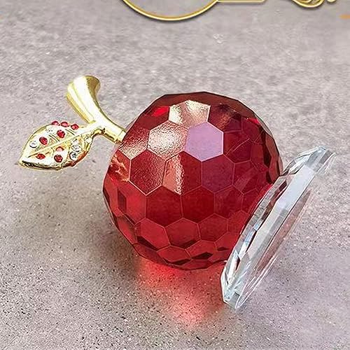 Miniatura 5 de LOTOWELZON Figura de base de 1.969 in1.97 pulgadas, figura de manzana de cristal, decoración del hogar, hecho a mano, adorno de pisapapeles de
