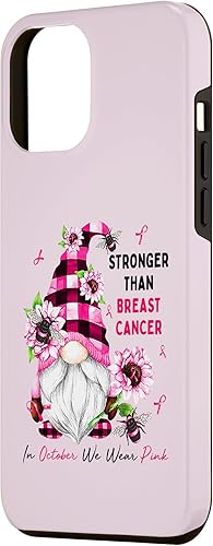 Miniatura 2 de Funda para iPhone 12 Pro Max más fuerte que el cáncer de mama con cinta de gnomos rosados