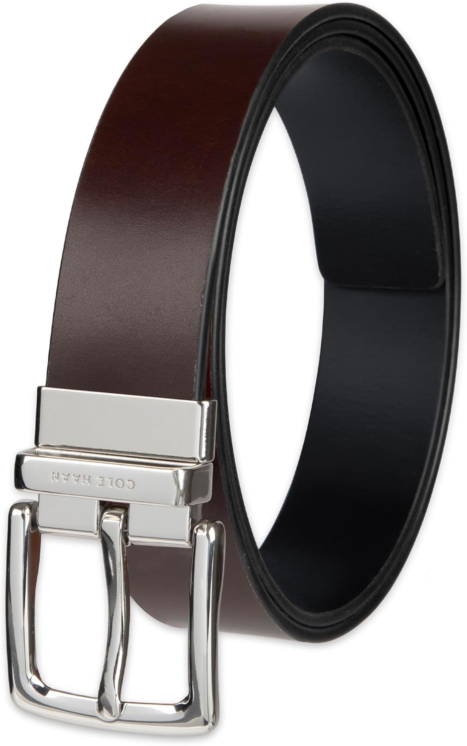 Cole Haan mens Reversible Embossed Logo Loop Casual Belt