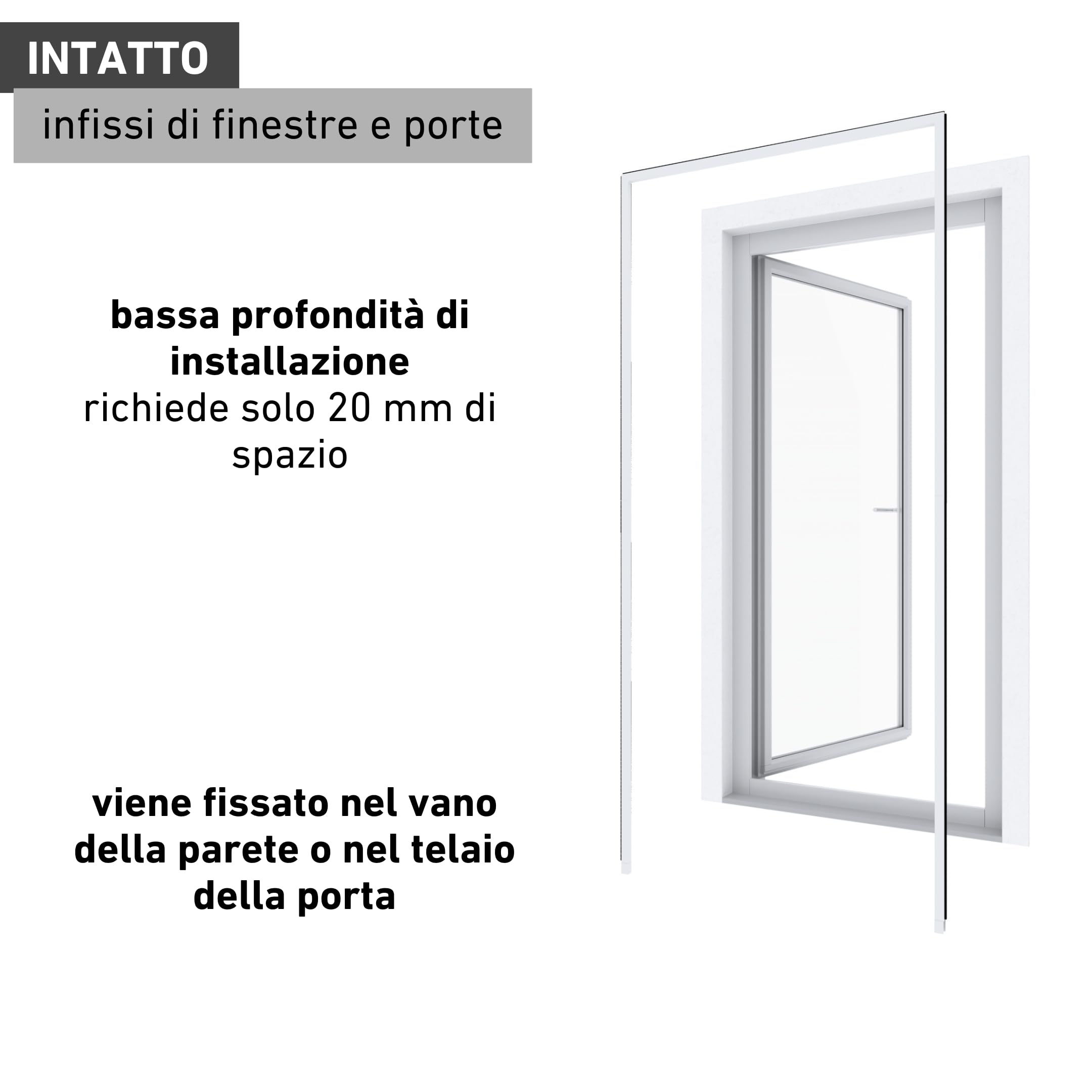 Zanzariera Per Porte E Finestre Senza Foratura - Telaio Regolabile, Facile Montaggio, 125x245 Cm