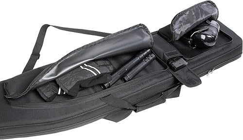 Miniatura 3 de MARITTON Estuche doble para rifles, 36, 40, 44, 50 pulgadas, funda suave para escopeta con múltiples bolsas para cargadores y bolsas de accesorios.