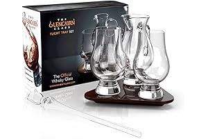 Glencairn Pipette Whiskey Glass Flight Tray Set