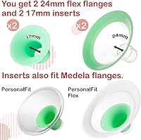 Vista 6 de Nenesupply Insertos de 0.669 in y bridas flexibles de 0.945 in compatibles con extractor de leche Lansinoh de repuesto a brida Lansinoh de 0.669 in
