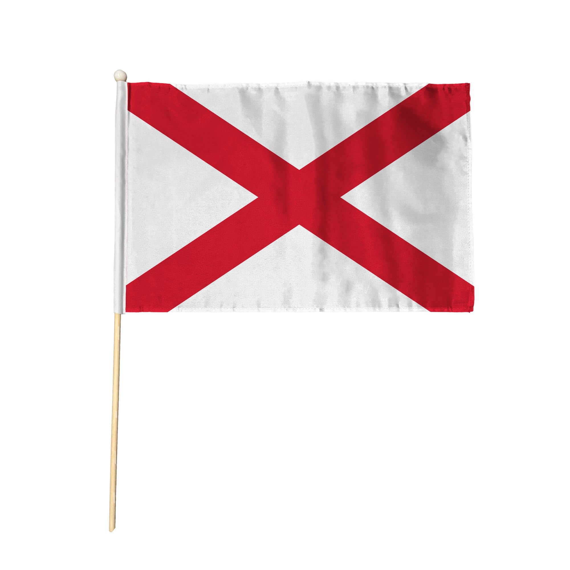 Flagtex St Patricks Cross Irish Patron Saint Pack of 6 Hand Waving Flag (9x6 Inch) - Premium Wooden Stick Irish Religious Flag Big Size Natural Wood Pole Saint Patrick Christian Heritage