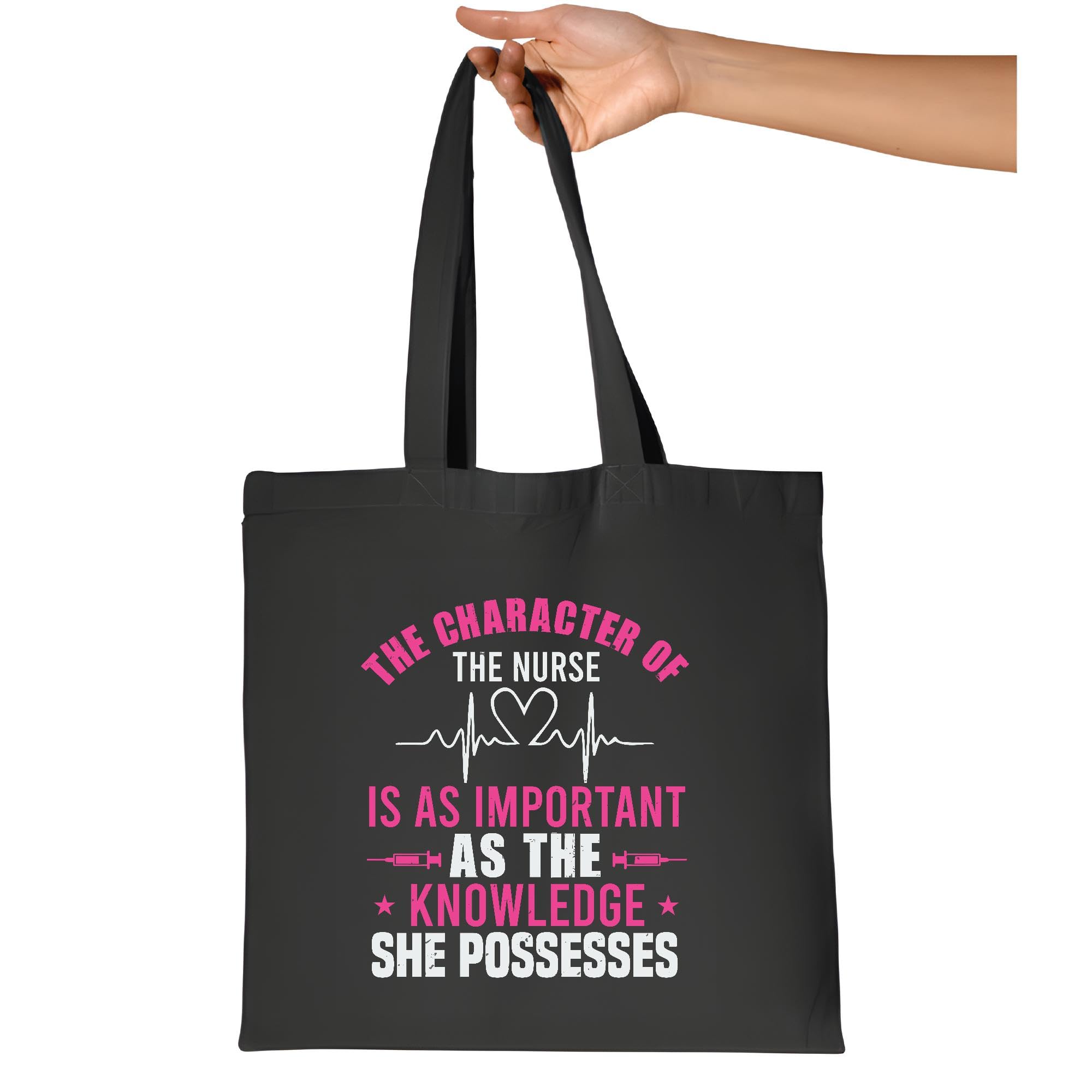 Uplifting Gifts for Nurses Celebrate the Character of Nursing Professionals Navy Black Multicolor Canvas Tote Bag