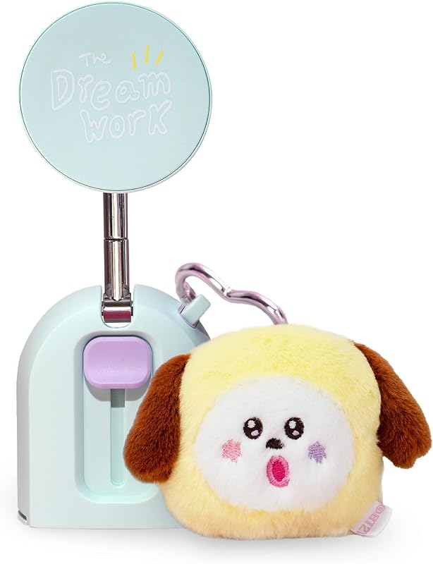 with BT21 Treker Magnetic Travel Mount, Colorful Tripod with Carabiner and Kawaii Plush Keychain, Magsafe Phone Mount with CHIMMY Charm and Mystery Character Card, Study Desk Essentials Tech