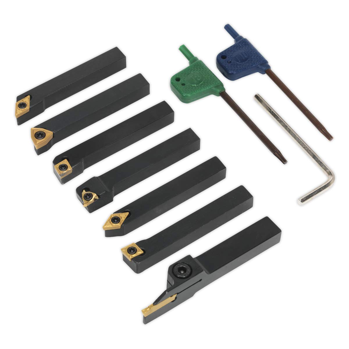 Sealey Sm3025Cs5 Indexable 8Mm Lathe Turning Tool Set 7Pc