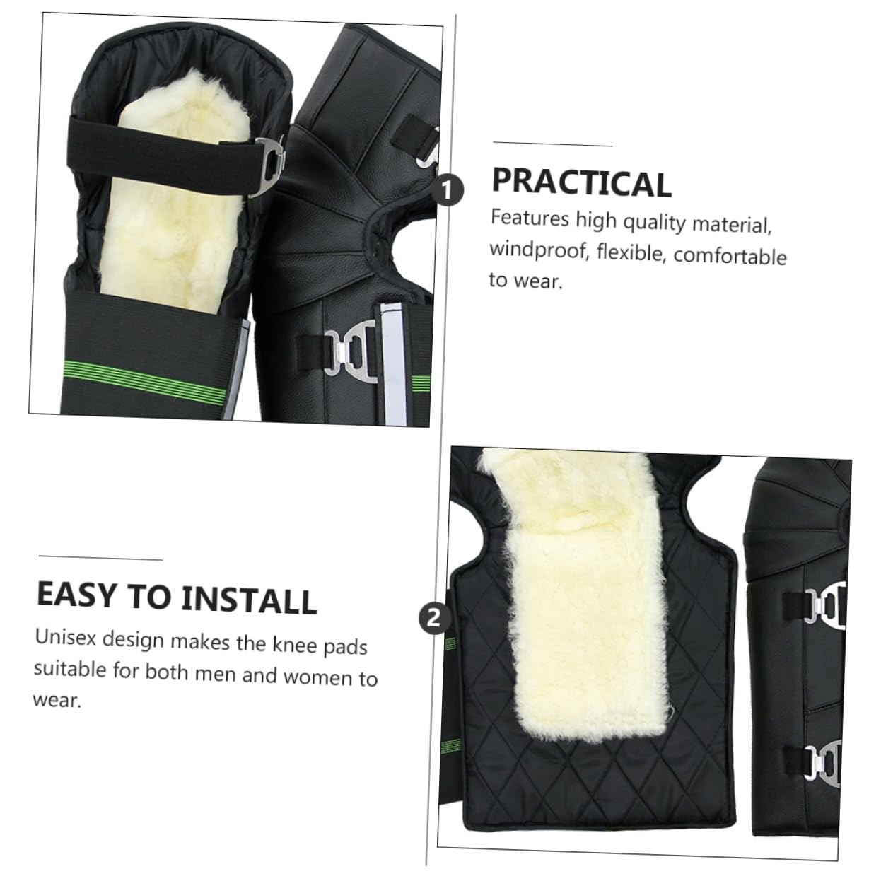 HOLIDYOYO 1Pair Motorcycle Knee Sleeves Windproof Warm Pads Unisex Protective Gear for Riding Lightweight Comfortable Design Flexible Fit for Winter Cycling Outdoor Activities