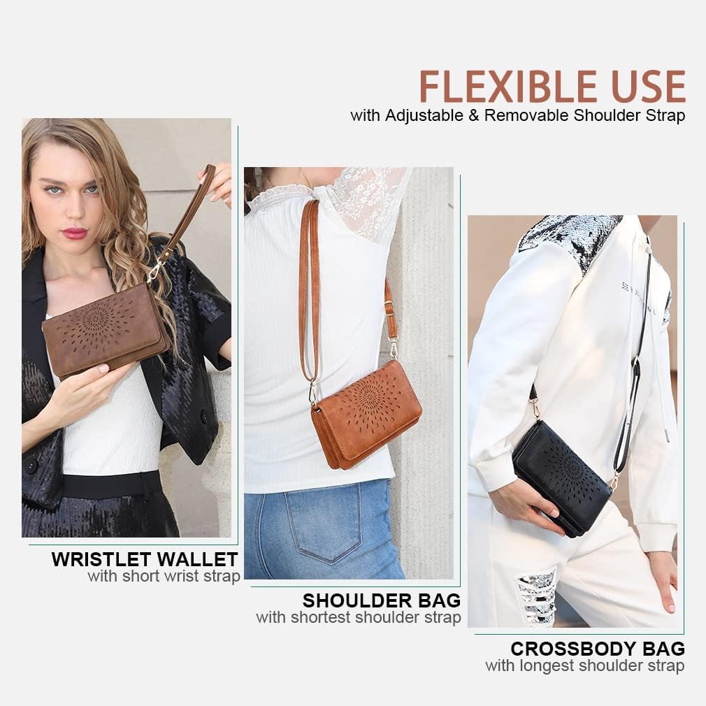 APHISON Crossbody Bags For Women,Wristlet Wallet Phone Purse Shoulder handbags Multi-Function Small RFID Clutch Card Holder - Image 2