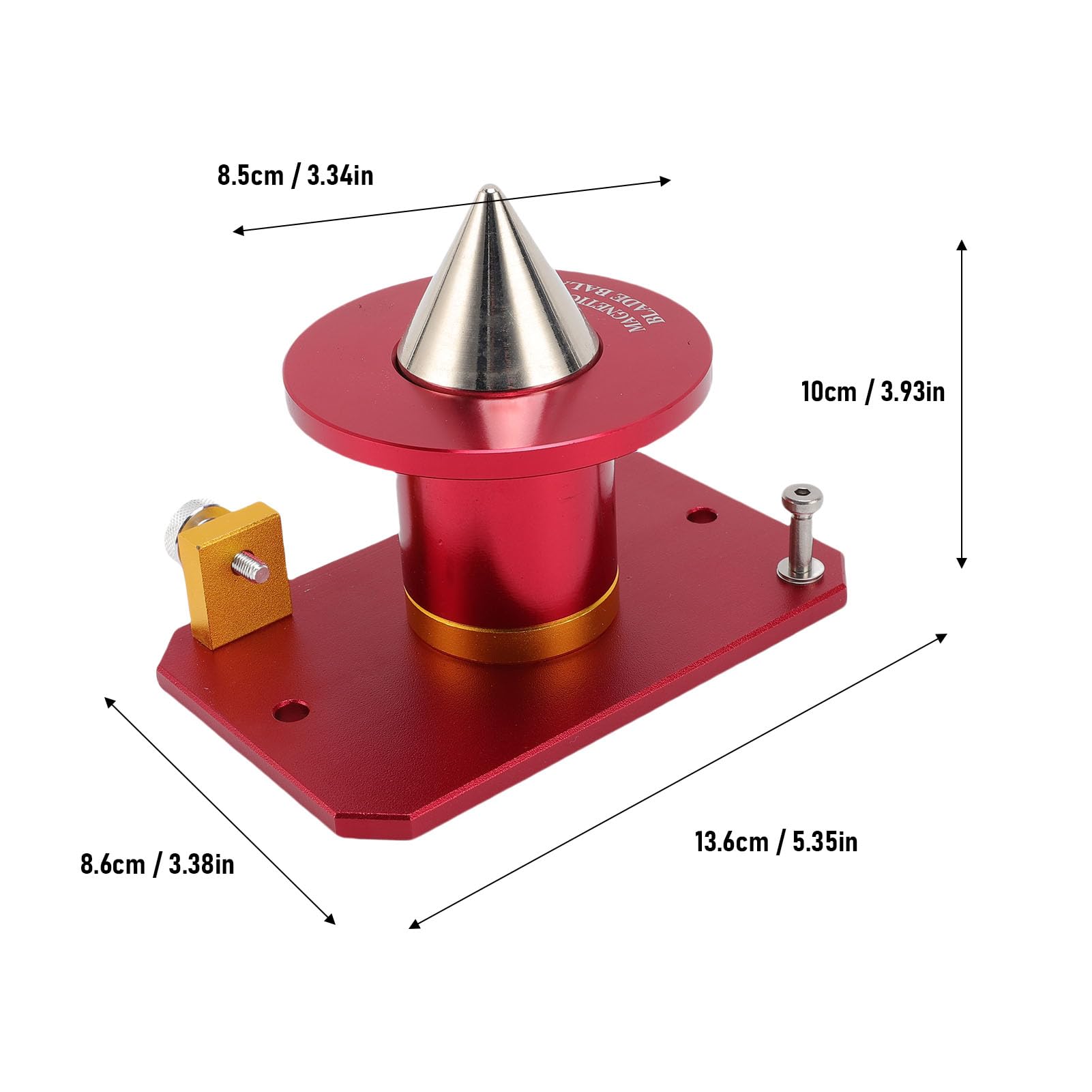 Dilwe Magnetyczny Wyważacz Ostrza do Montażu na ścianie, Wyważacz Ostrza Kosiarki ze Stopu Aluminium z 8 Magnesami N52, Wrzeciono z łożyskiem Kulkowym, Pasuje do Otworów środkowych 1 1 2 dla