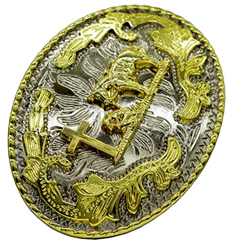 Image of Moranse Cross Cowboy Kneeling Prayer Horse Zinc Alloy Belt Buckles