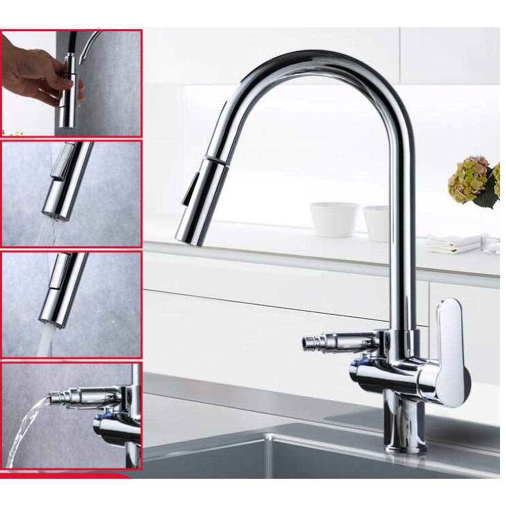 Robinet de cuisine avec douchette et connexion lave-vaisselle pour optimiser l'espace
