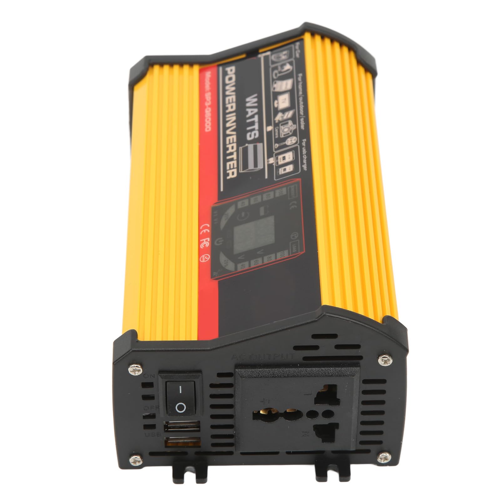 Generic Falownik Samochodowy 12 V do 220 V Podwójny USB Wbudowana Zapasowa ładowarka Inwerterowa Inteligentna Kontrola Temperatury RV (YELLOW)