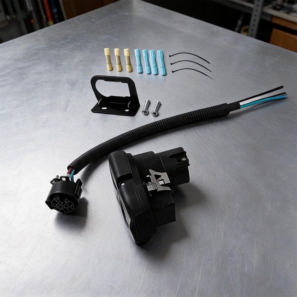 Besttoolifes Arnés Cableado Remolque 7 Redondo 4 Plano Adaptador Dual
