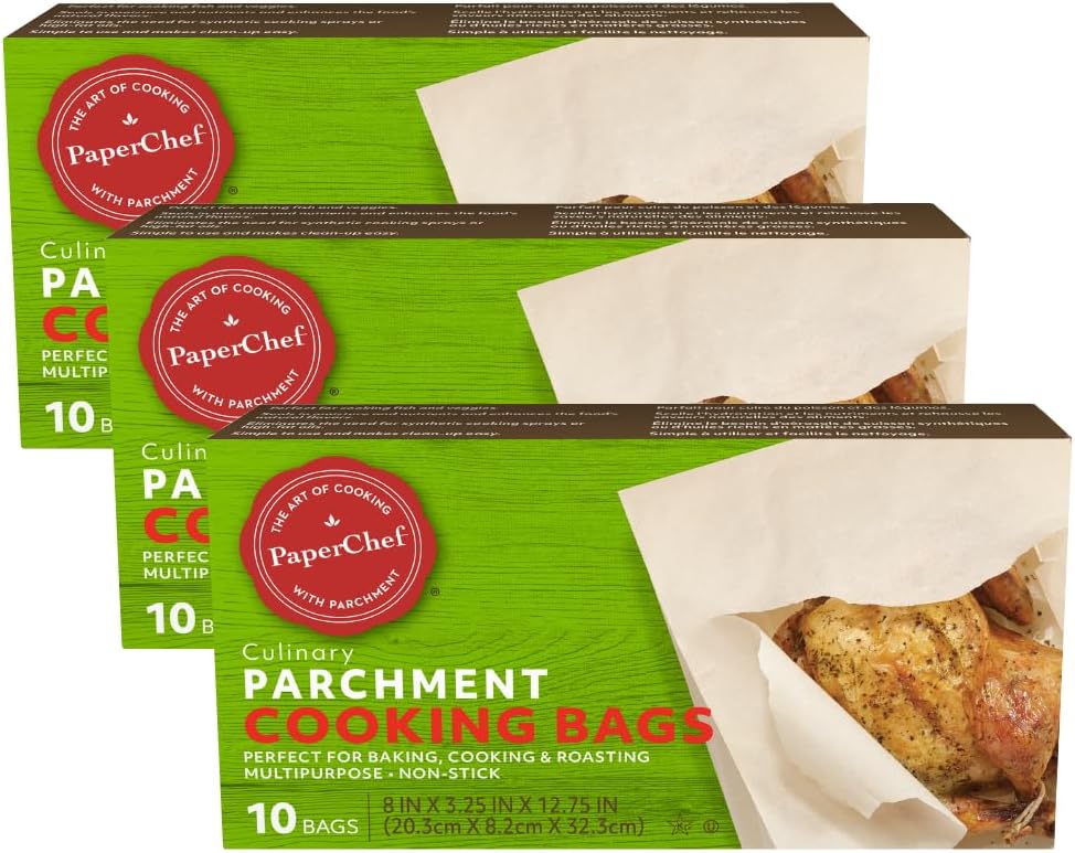 Paper Chef Parchment Cooking Bags, 10 Count Box (Pack of 3)