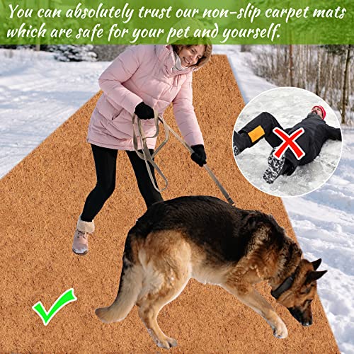 Riare 1 Pack 16 × 118 Inch No-Slip Ice And Snow Carpet Mats- Waterproof Outdoor Coconut Fiber Carpet Anti-Slip Coir Carpet Runner For Walkways, Front Door, Stairs, Porch Safe & Stable Walking #TOP5