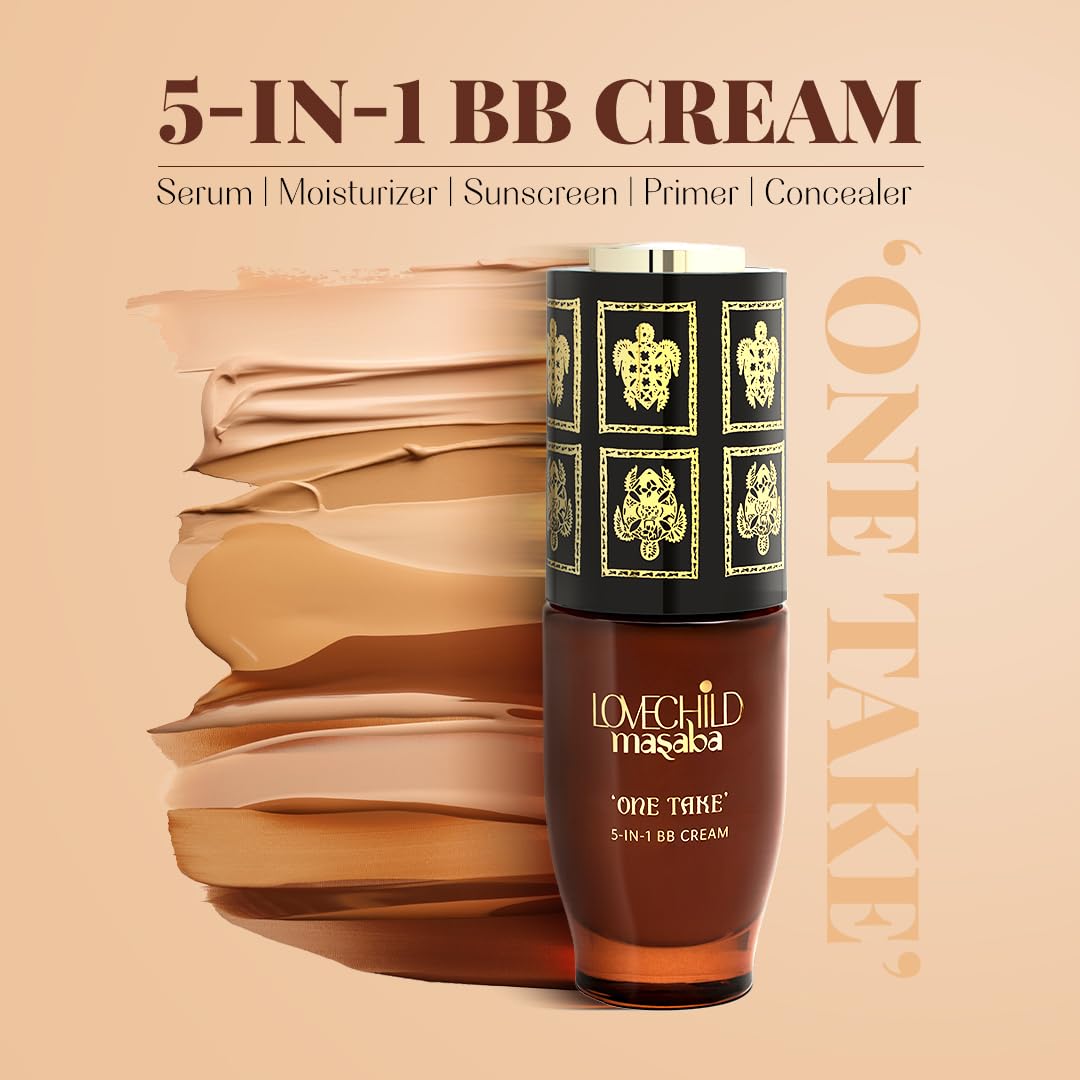 LoveChild Masaba One Take 5 in 1 BB Cream For Deep Skin Tone, Benefits of Serum, Primer, Moisturizer, Concealer & SPF 20 PA ++ Matte Finish All-in-One Tint for Flawless Skin, Miss Mighty 30ml - Image 8 thumbnail