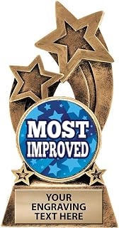Crown Awards Most Improved Trophy, 5.5" Glory Resin Most Improved Trophies with Free Custom Engraving Prime