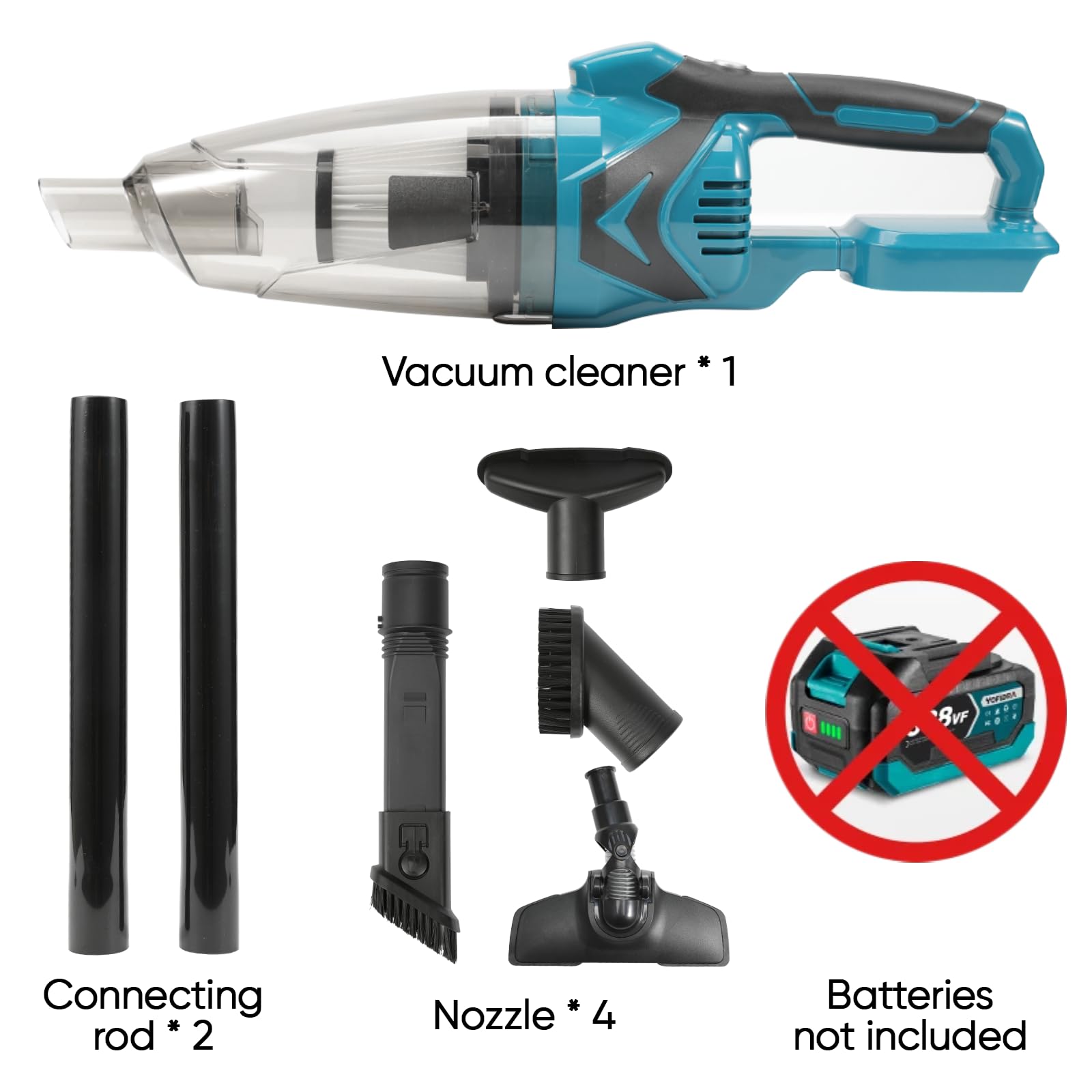 Aspirador de mano con batería, aspiradora con batería para Makita 18 V, 10000 Pa 4 en 1, aspiradora multifuncional, boquilla de suelo, depósito de polvo de 0,75 L, para casa y coche, pelo de animal