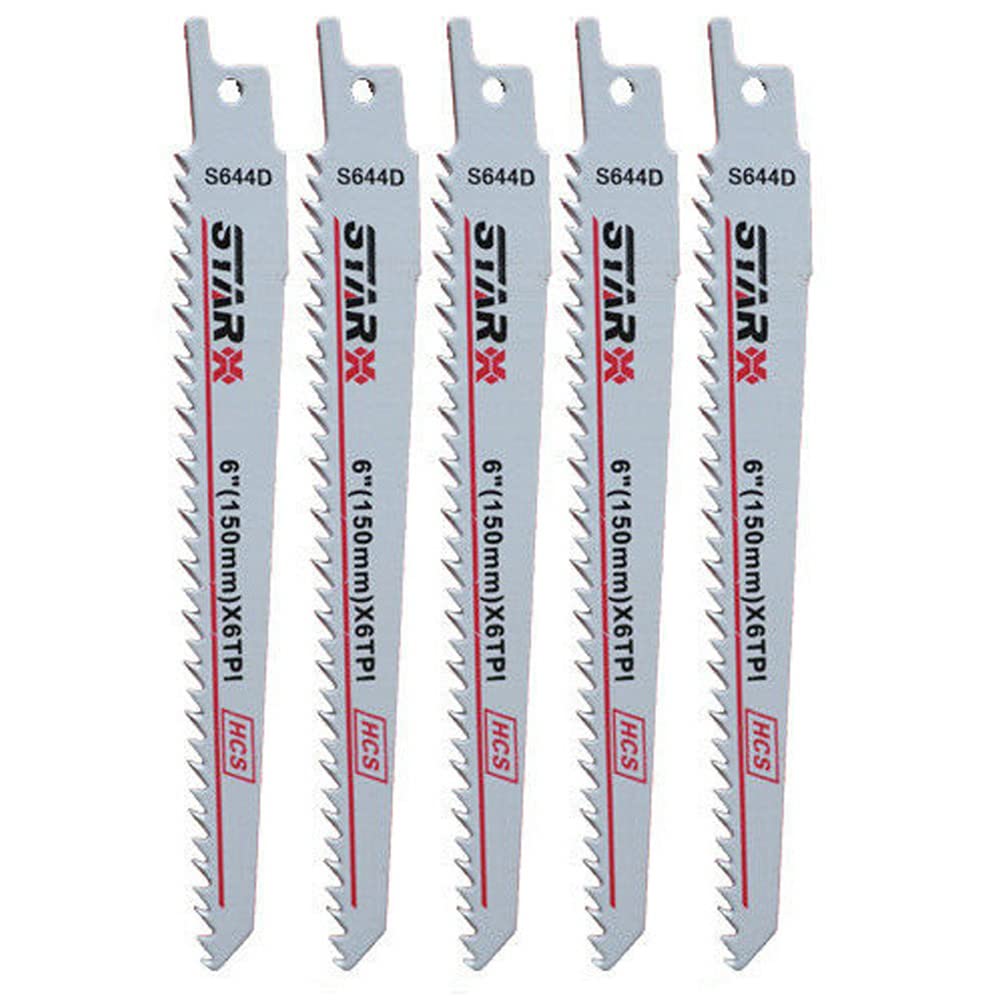 SabreCut, SCRS644D - 50 hojas de sierra alternante de 150 mm, hojas de sierra de sable alternante de corte rápido de madera, fabricadas con HSS
