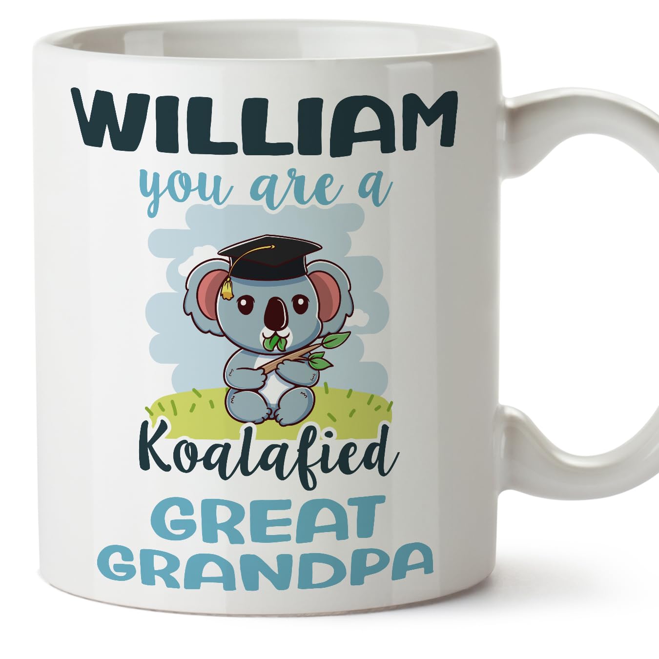 MUGFFINS Personalised Mug for Great Grandfather/Great Grandpa - in English - Custom Koalafied - Funny Custom Gift - Ceramic 11oz Mug