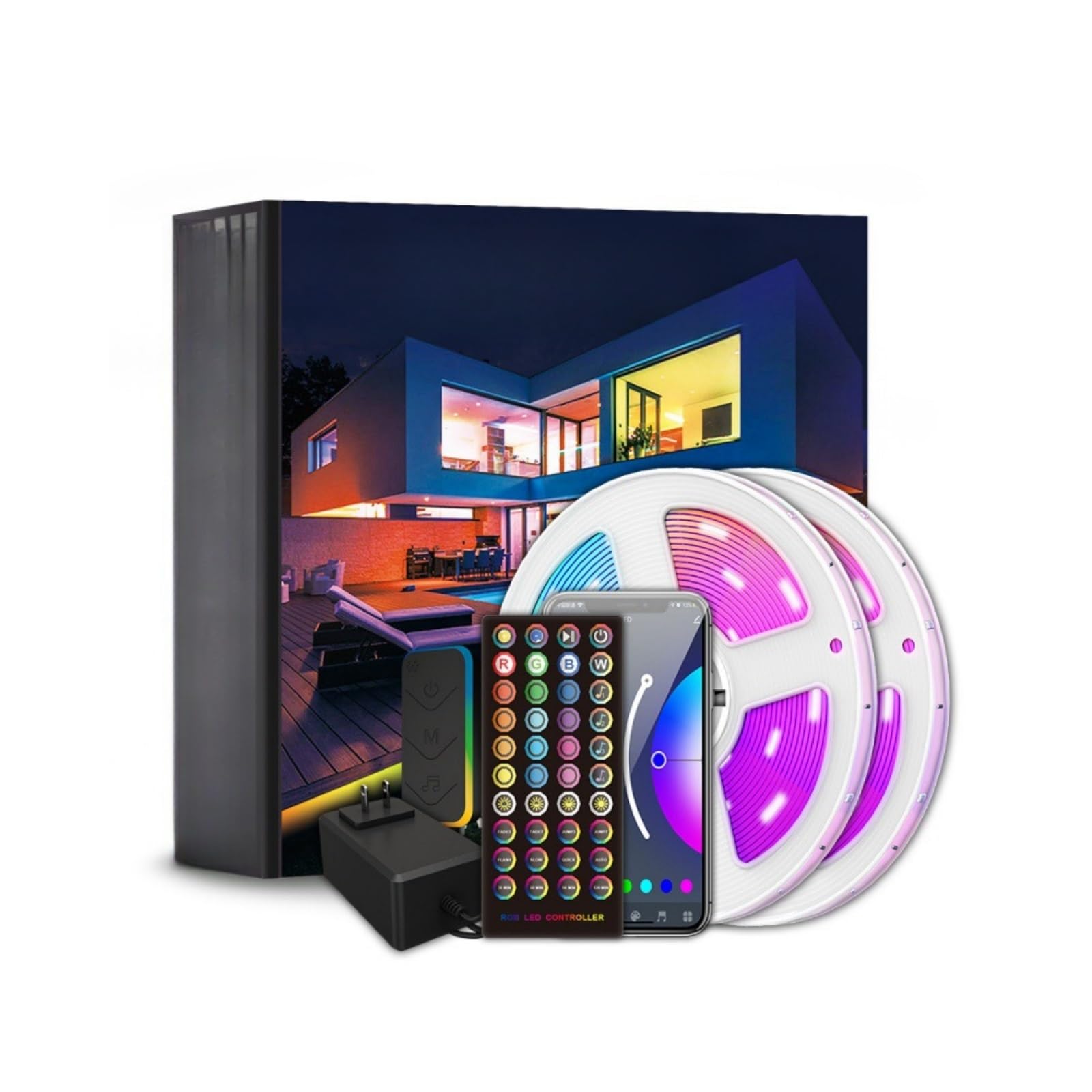 Kit di Strisce Luminose Intelligenti per TV a LED, retroilluminazione sincronizzata con Lo Schermo, Striscia Luminosa Wi-Fi, 24 Tasti, Kit Wi-Fi, 5-20 m, Controllo vocale colorato,